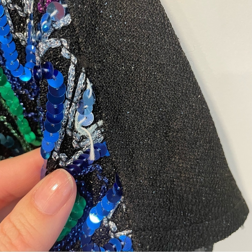 SUSAN GRAVER Women's 1X Sequin Top Glitter Formal Colorful 90s Vintage Plus size - Picture 8 of 13